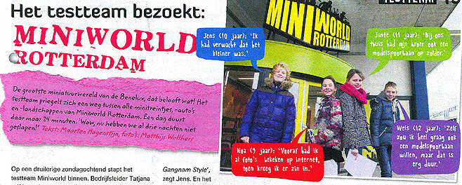 Miniatuurwereld kidsweek testteam miniworld rotterdam