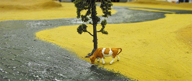 maquette limburgs museum landschap strooi proef lijm koe rotterdam