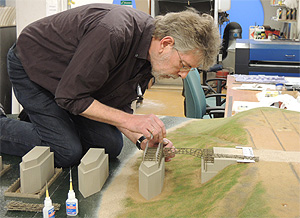 diorama limburgs museum romeinen brug bouwen water structuur