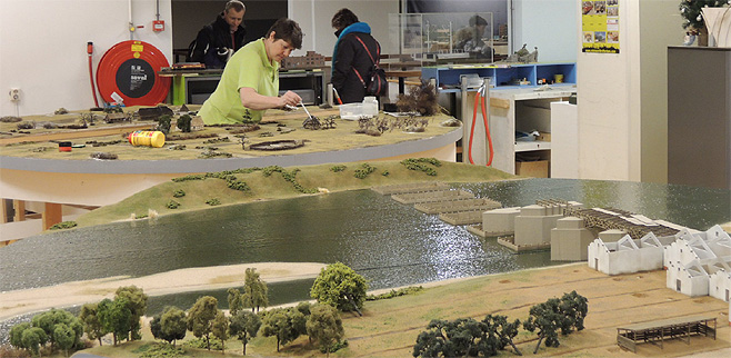 werk modelbouw landschap atelier diorama limburgs museum